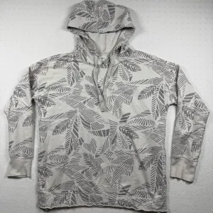 Aerie Palm Print Hoodie Gray White Lightweight Women’s Small Oversized thumbnail 1