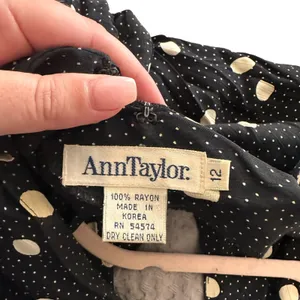 ANN TAYLOR Polka Dot Belted Maxi Dress VINTAGE Sz 10‎ thumbnail 5