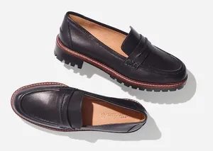 Madewell The Corinne lugsole leather loafers preppy black 7 thumbnail 1