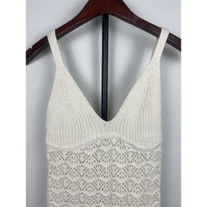 Jessica Simpson Cream White Knit Coastal Bohemian‎ Mini Dress Size S thumbnail 2