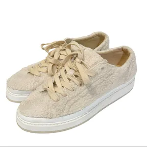 Zara Womens Size 9 Pink Fury Fleece Lowtop Platform Sneakers‎ thumbnail 2