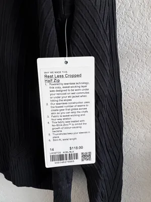 Lululemon Rest Less Cropped Half Zip 14 Aerial Current Black / Black thumbnail 3