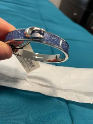 Coach signature logo hinged bangle bracelet NWT thumbnail 3