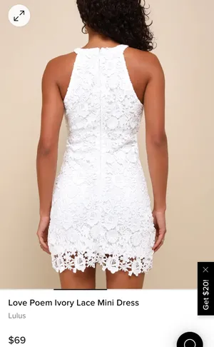 Lulu’s Love Poem Ivory Lace Mini Dress thumbnail 2