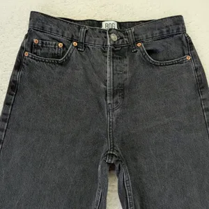 BDG Urban Outfitters Pax High Rise‎ Straight Jeans Washed Black Raw Hem W28 L32 thumbnail 3
