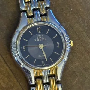 Vintage Rovel two tone quartz watch Gold thumbnail 6