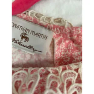 Vintage Jonathan Martin Pink Floral Lace Collar‎ Blouse Cotton Victorian Top 14 thumbnail 4