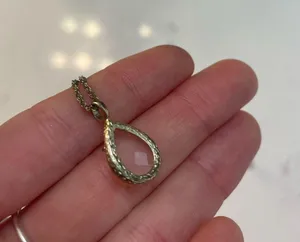 Kendra Scott kiri gold teardrop Necklace with Crystal Pendant thumbnail 5