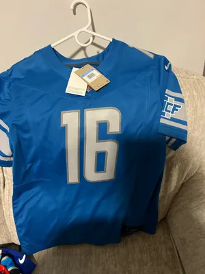 Men's Detroit Lions Jared Goff Nike Blue Game Jersey thumbnail 3
