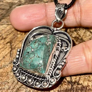 Blister Stabilized Turquoise Pendant 2” Blue thumbnail 11