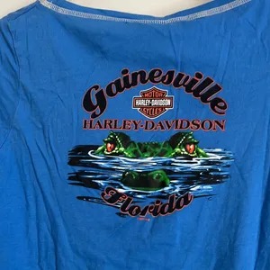 HARLEY DAVIDSON Woman’s Blue Short Sleeved Florida Size Large TShirt thumbnail 4