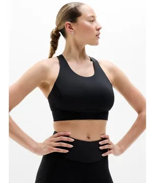 Athleta S Train Free Longline Sports Bra Black Small D-DD thumbnail 1