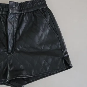 New Zara Black High Rise Faux Leather Detail Shorts Size XS thumbnail 4