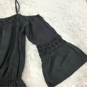 American Eagle Outfitters Off shoulder romper eyelet charcoal womens size medium thumbnail 5