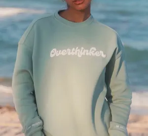 SEE THE WAY I SEE Overthinker Crewneck Sweater in Sage Green thumbnail 1