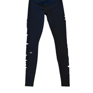 Alo Yoga High Waist Extreme Ripped Warrior Leggings Black Edgy Destroyed XXS thumbnail 9
