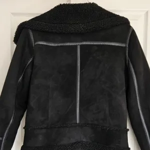 ZARA Women's Double Sided Jacket Faux Suede Shearling Moto Aviator Size Medium‎ thumbnail 7