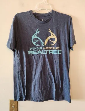 Realtree blue deer Antler t shirt size womens medium loose fit thumbnail 1