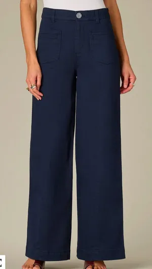 Wit & Wisdom 10 Skyrise V-Yoke‎ Spade Pocket Wide Leg Pants Utility Navy Relaxed thumbnail 1