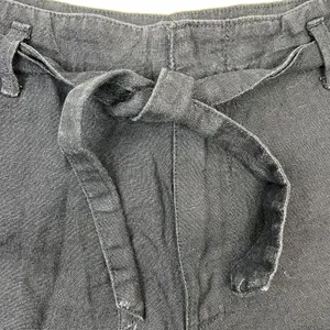 Abercrombie & Fitch S Shorts Black Linen Blend Tie Waist Casual Summer Cuffed thumbnail 5