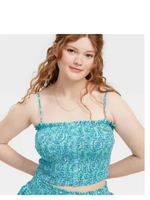 Roller Rabbit x Target Women's Garden Floral Smocked Peplum Tank Top and skirt thumbnail 5