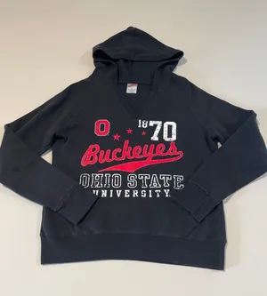 Soffe NCAA Ohio State Buckeyes Hoodie Size L Black Distressed Logo thumbnail 1
