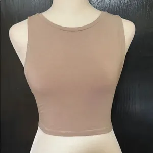 Zara Classic Tan Sleeveless Crop Top. Size Small. thumbnail 1