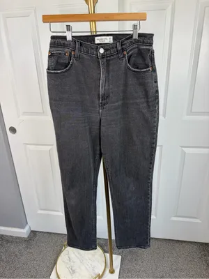 Abercrombie & Fitch Curve Love Ankle Straight Jeans Sz 28/6 Ultra High Rise thumbnail 2