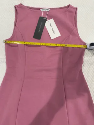 Petite Sophisticate Sleeveless Mini Dress in Rose Pink thumbnail 4