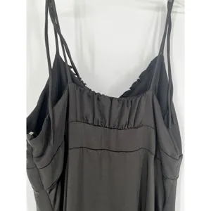 NINE WEST Ruffle Hem Dress Womens XXL Black Spaghetti Strap V-neck LBD Goth Chic thumbnail 14