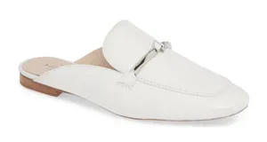 KATE SPADE NEW‎ YORK Laura Square Toe Flat Mules Women's White Leather Size 9 thumbnail 1