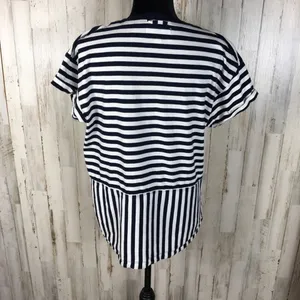 Derek Lam 10 Crosby Asymmetrical Stripe Tee Shirt thumbnail 5
