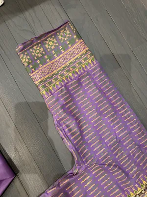 Dull Purple Printed 3pc Salwar Kameez Dupatta Suit Emb Ladies thumbnail 4