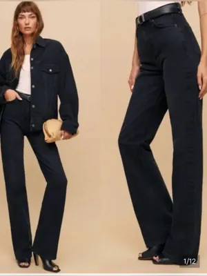 Reformation Wilder High Rise Wide Leg Jeans black size 28 EUC thumbnail 2