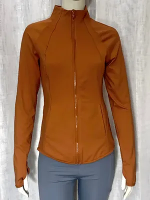 Yogalicious Full Zip Athletic Jacket Size Small Orange Yoga Running Preowned thumbnail 1