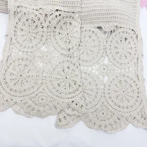 Solitaire X Anthropologie Crochet Wide Leg Pants Cream Ivory Boho Bohemian thumbnail 9