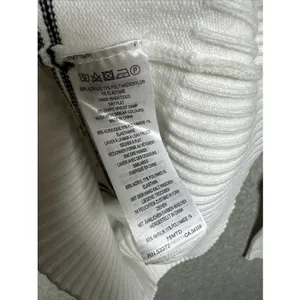 French Connection Medium Sweater Striped Mock Neck White‎ Black Long Sleeve thumbnail 10