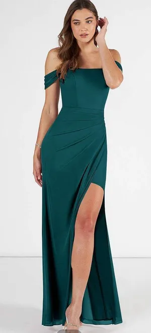 Azazie Kit Bridesmaid Dress in peacock thumbnail 1