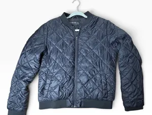 Forever 21+ Women Black Quilted Bomber Jacket Plus Size XL Full Zip Lightweight thumbnail 1