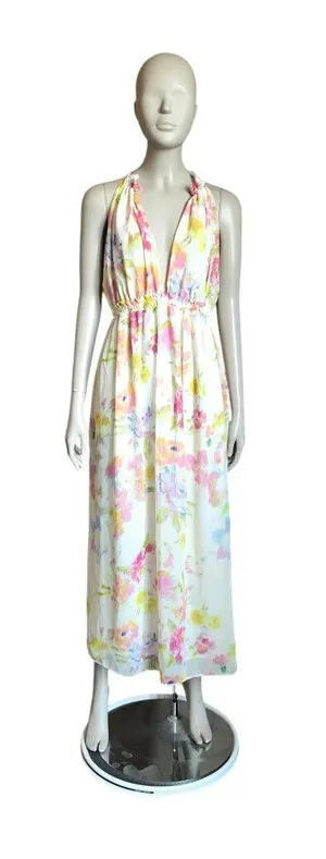 Zara Off White Patterned V Neck Dress thumbnail 1