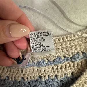 Paul Harris Design Ramie Cotton‎ Crochet Cardigan Womens Small Blue Cottagecore thumbnail 4