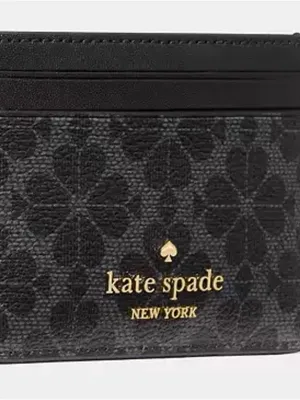 ✨ NWT Kate Spade New York Black Spade Flower Monogram Slim Card Holder Wallet ✨ thumbnail 3
