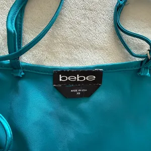 bebe Teal Satin Slip Dress thumbnail 2