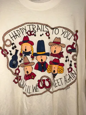 Vintage shirt Happy Trails Choir Western School Kids Cowboy cottagecore granny thumbnail 3