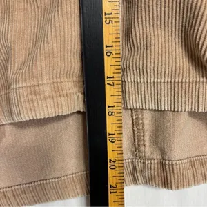 Forever 21 Button Up Shirt Jacket Shacket Tan Corduroy Cropped Boxy Minimalist L thumbnail 10