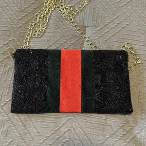 Pria Handcrafted Bee Envelope‎ Black Clutch NWOT Beaded Wallet thumbnail 9