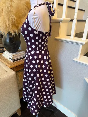 Hell Bunny Vixen Mariam Polka Dot Halter Swing Retro Dress size XS thumbnail 4