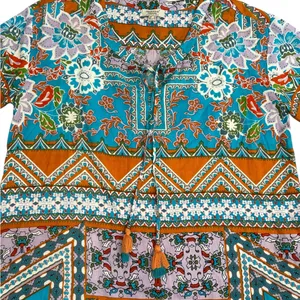 Orientique Naturally Australian Blouse Blue Size 8 thumbnail 2
