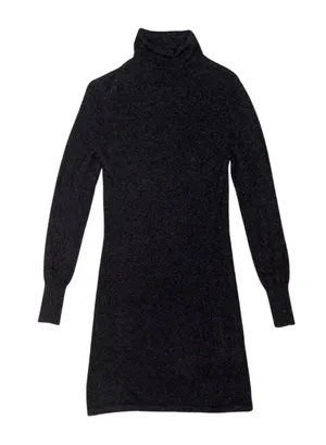 Lusso Cashmere Dark Grey Turtleneck Sweater Dress thumbnail 2