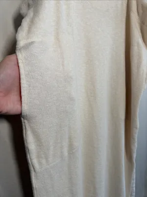 Free People Beach Scoop Neck‎ Ribbed Cream Be Happy Pinafore Dress Small thumbnail 6